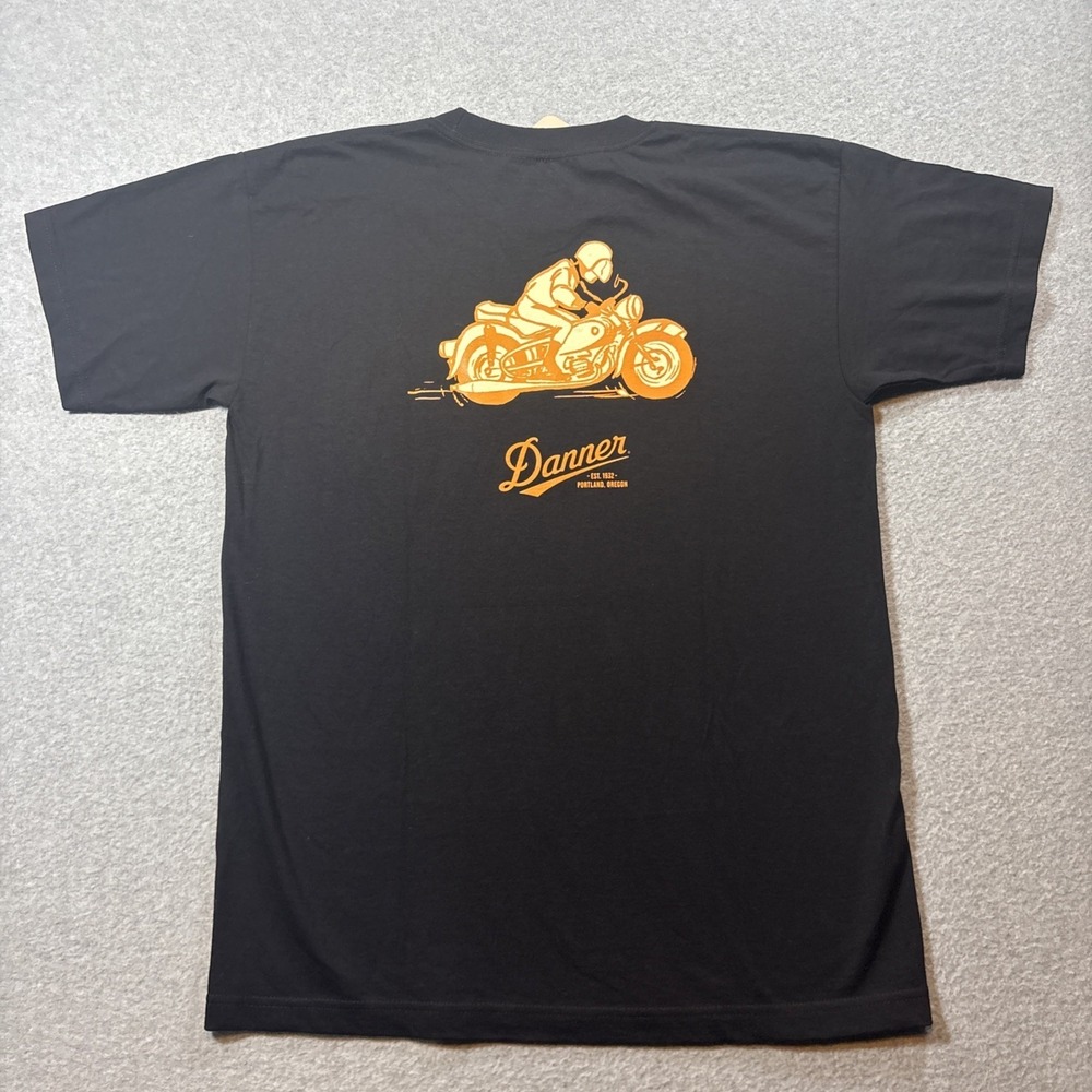 Danner Black T Shirt Men's L W/Pocket Motorcycle Graphic USA MADE BRAND NEW